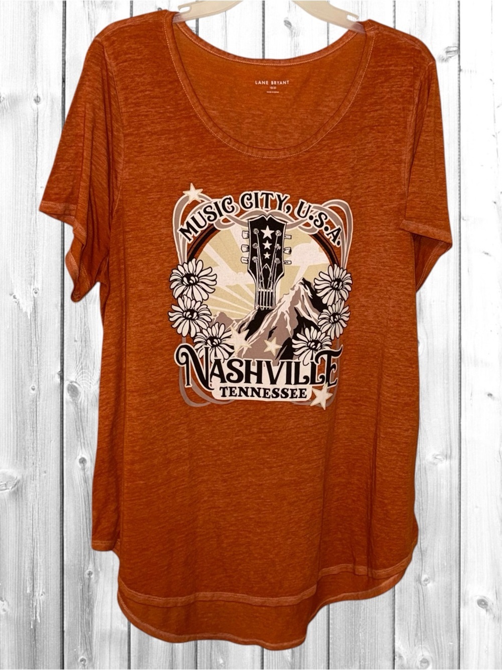 🌼Lane Bryant Nashville Graphic Tee - Rust Orange